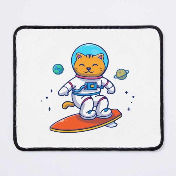 Item preview, Cute Cat Astronaut Surfing In Outer Space Kawaii Cartoon designed and sold by wonyqp.