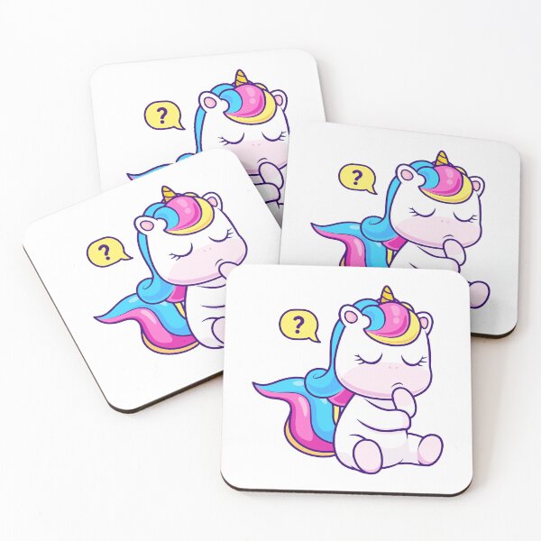 Item preview, Cute Confused Unicorn Thinking With Question Mark Cartoon designed and sold by wonyqp.