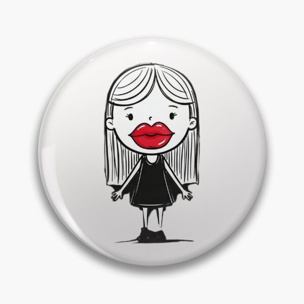 Item preview, Funny Red Lips Shirt Big Lips Cartoon Girl T-Shirt, Cute Diva Graphic Tee Gift for Her, Quirky Fashion Tee designed and sold by pipolabco.
