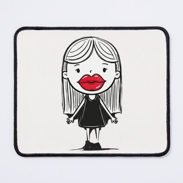 Item preview, Funny Red Lips Shirt Big Lips Cartoon Girl T-Shirt, Cute Diva Graphic Tee Gift for Her, Quirky Fashion Tee designed and sold by pipolabco.