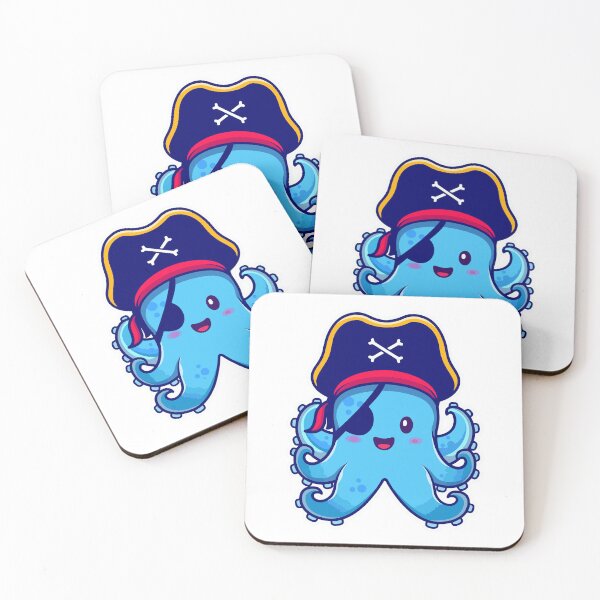 Item preview, Cute Blue Pirate Octopus Kawaii Sea Creature Illustration designed and sold by wonyqp.
