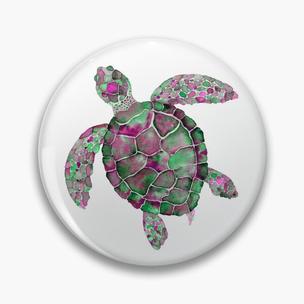 Item preview, Green and Purple Cayman Island Turtle Watercolor Design designed and sold by AlinaArt&Design.