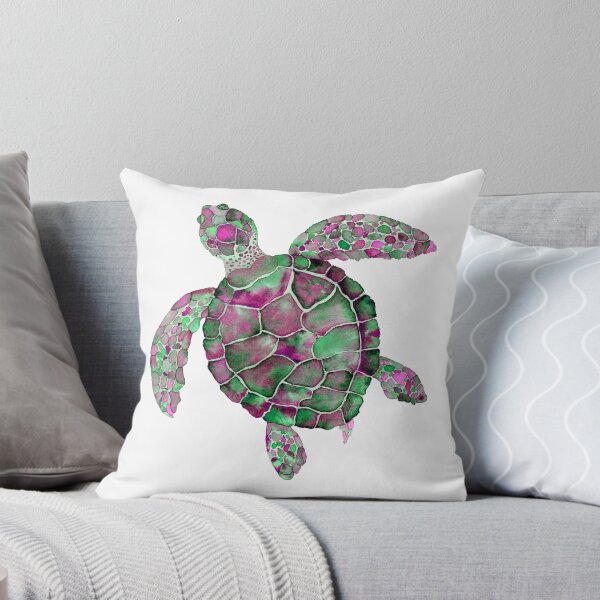 Item preview, Green and Purple Cayman Island Turtle Watercolor Design designed and sold by AlinaArt&Design.