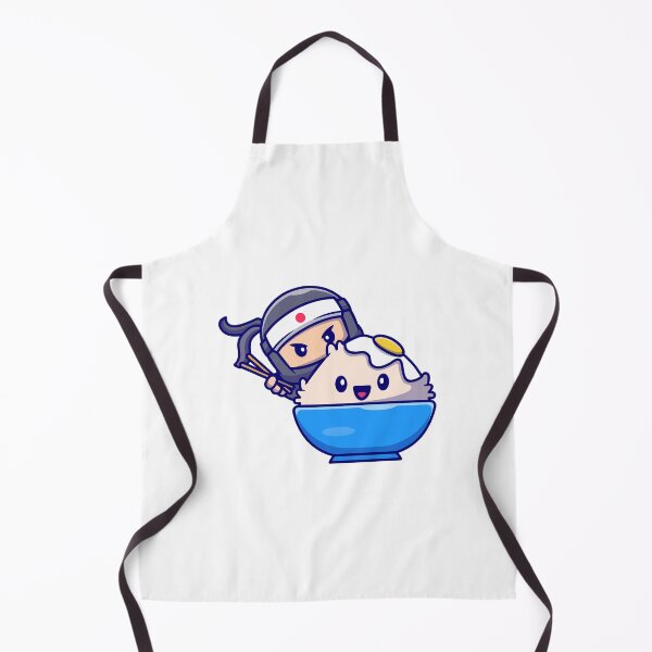 Item preview, Cute Chibi Japanese Ninja Eating Rice Bowl Illustration designed and sold by wonyqp.