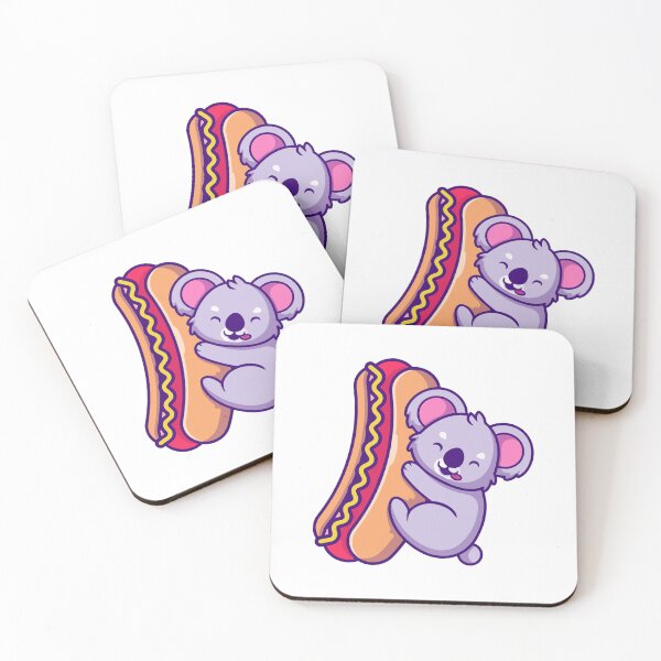 Item preview, Cute Koala Hugging Giant Hot Dog Fast Food Illustration designed and sold by wonyqp.