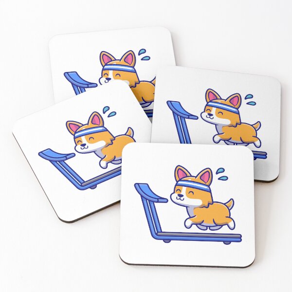 Item preview, Cute Corgi Dog Running On Treadmill Gym Illustration designed and sold by wonyqp.