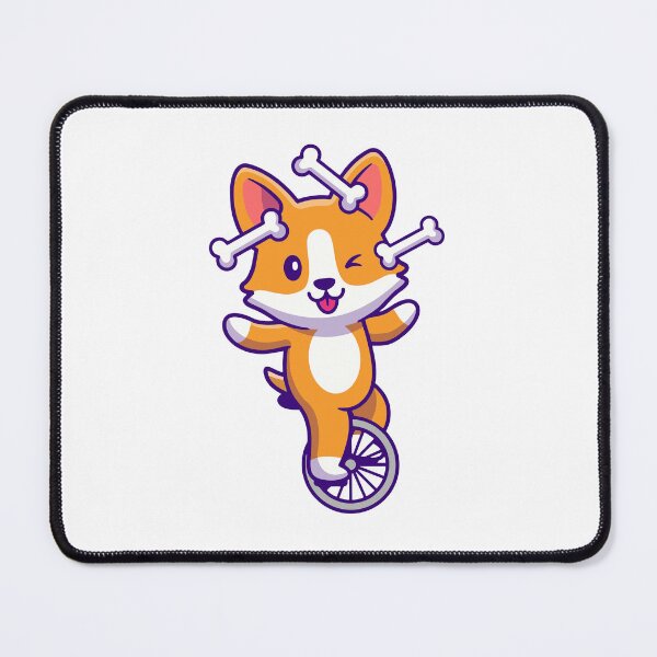 Item preview, Cute Corgi Dog Juggling Bones On Unicycle Circus Illustration designed and sold by wonyqp.