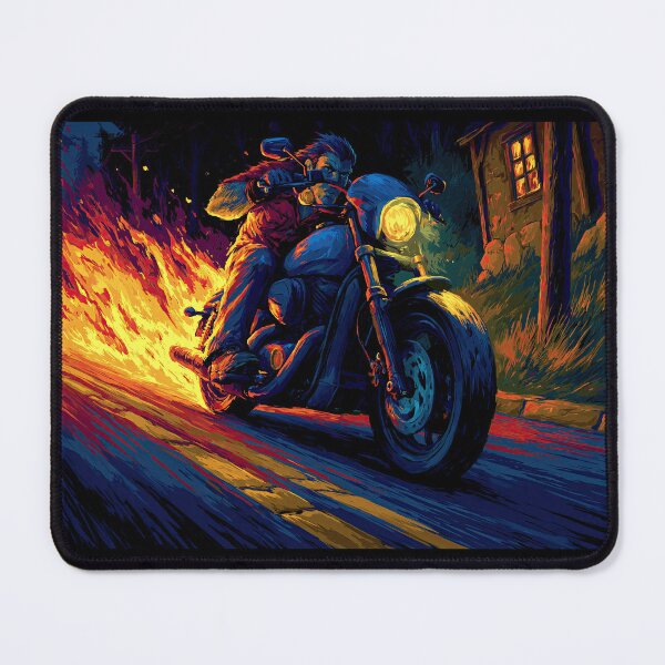Item preview, Blue Motorcycle Speeding on Road of Fire designed and sold by Piotrek0001.