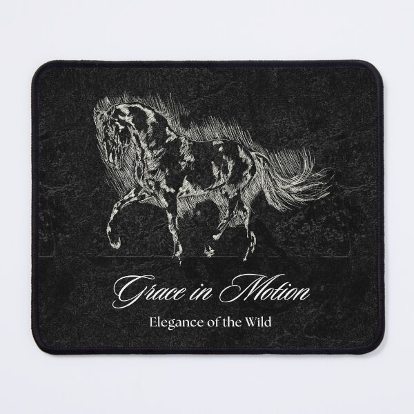 Item preview, Grace in Motion - Black and White Horse Art designed and sold by MusePortrait.