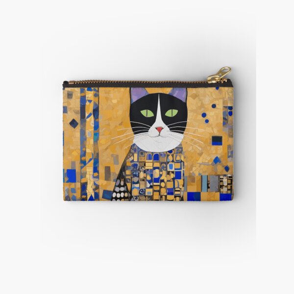 Item preview, Gustav Klimt Tuxedo Cat with Colorful Geometric Background  designed and sold by Vicky Brago-Mitchell®.