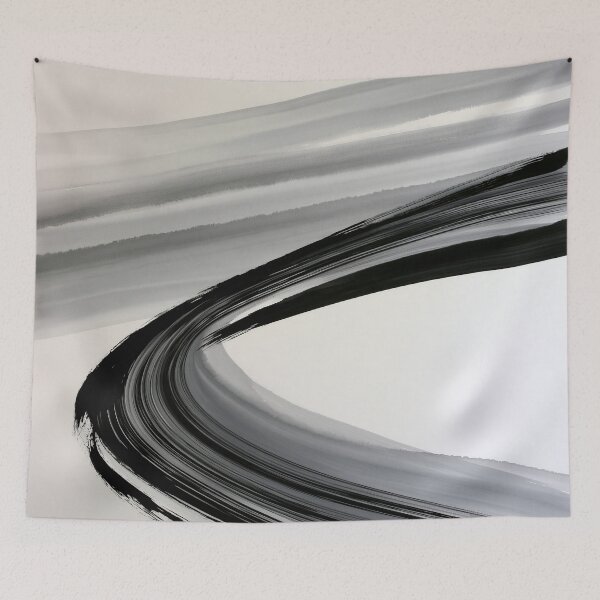 Item preview, Gentle Curve | Minimalist Gray Ink Brush Art designed and sold by SlowRegardArt.