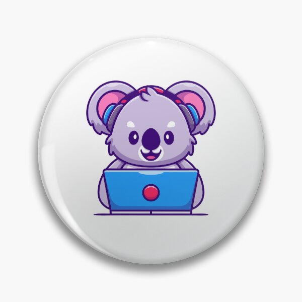 Item preview, Cute Koala Working on Laptop with Headphones Illustration designed and sold by mintxw.