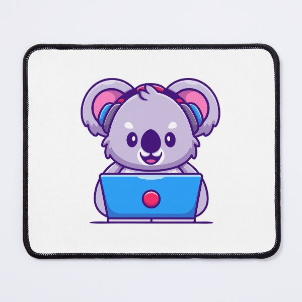 Item preview, Cute Koala Working on Laptop with Headphones Illustration designed and sold by mintxw.
