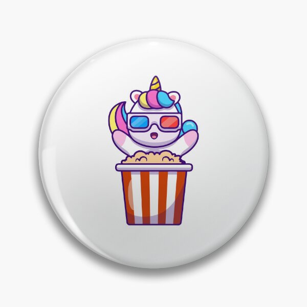 Item preview, Cute Unicorn Watching 3D Movie with Popcorn Illustration designed and sold by mintxw.