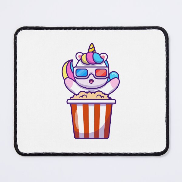 Item preview, Cute Unicorn Watching 3D Movie with Popcorn Illustration designed and sold by mintxw.