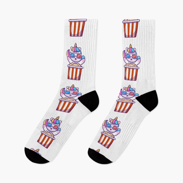 Item preview, Cute Unicorn Watching 3D Movie with Popcorn Illustration designed and sold by mintxw.