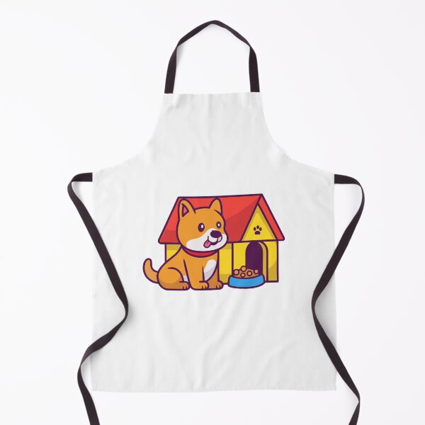 Item preview, Cute Dog Sitting Outside Red Doghouse Illustration designed and sold by mintxw.