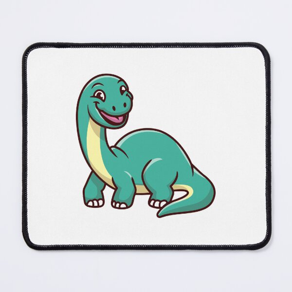 Item preview, Cute Smiling Teal Brontosaurus Dinosaur Illustration designed and sold by mintxw.