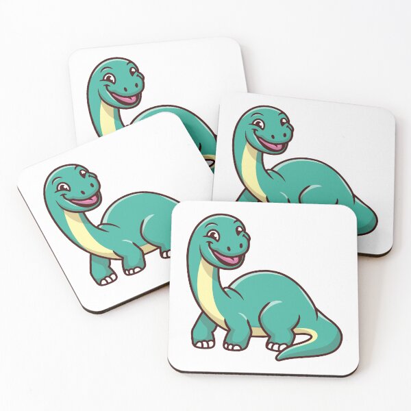 Item preview, Cute Smiling Teal Brontosaurus Dinosaur Illustration designed and sold by mintxw.