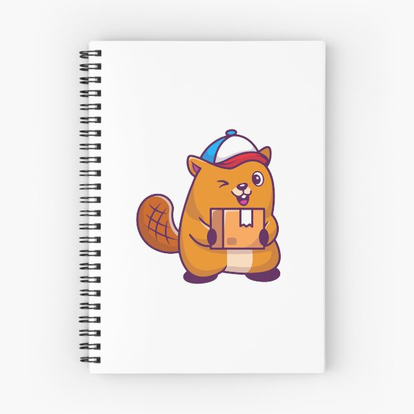 Item preview, Cute Winking Beaver Courier Delivering a Box Package designed and sold by mintxw.