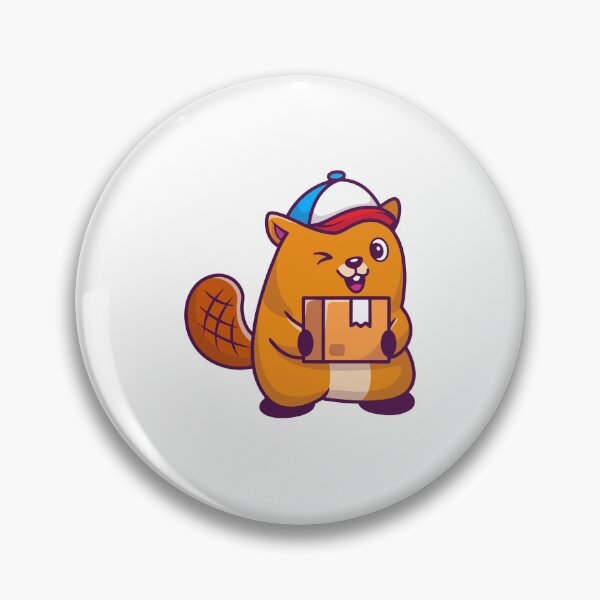 Item preview, Cute Winking Beaver Courier Delivering a Box Package designed and sold by mintxw.