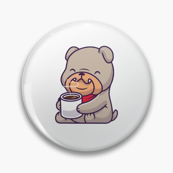 Item preview, Cute Bulldog Drinking Hot Coffee Mug Illustration designed and sold by mintxw.