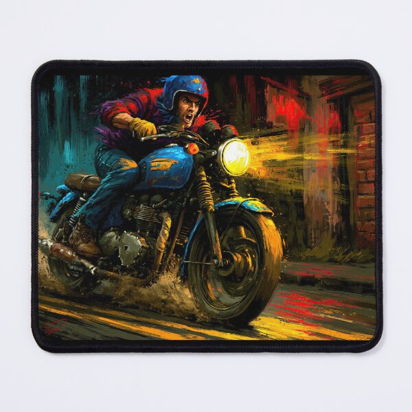 Item preview, Biker on Blue Motorcycle with Yellow Headlight designed and sold by Piotrek0001.
