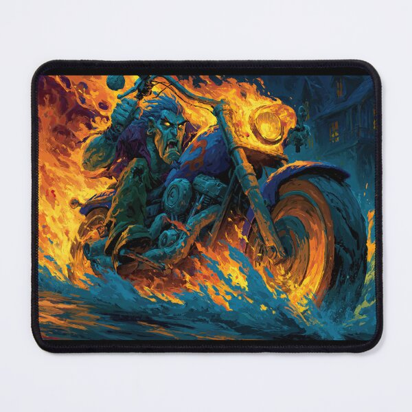 Item preview, Blue Motorcycle Riding Through Intense Flames designed and sold by Piotrek0001.