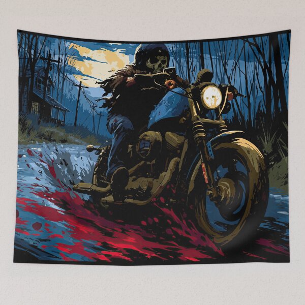 Item preview, Biker with Red Jacket in Blue and Red Night designed and sold by Piotrek0001.
