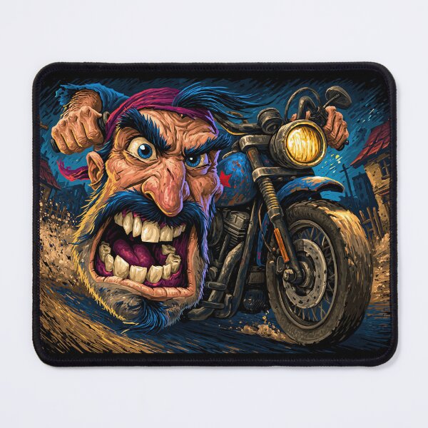 Item preview, Crazy Screaming Biker Face Caricature Close Up designed and sold by Piotrek0001.