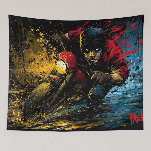 Item preview, Biker Leaning into Turn with Bright Headlight designed and sold by Piotrek0001.