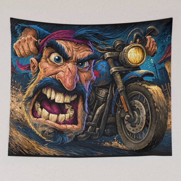 Item preview, Crazy Screaming Biker Face Caricature Close Up designed and sold by Piotrek0001.