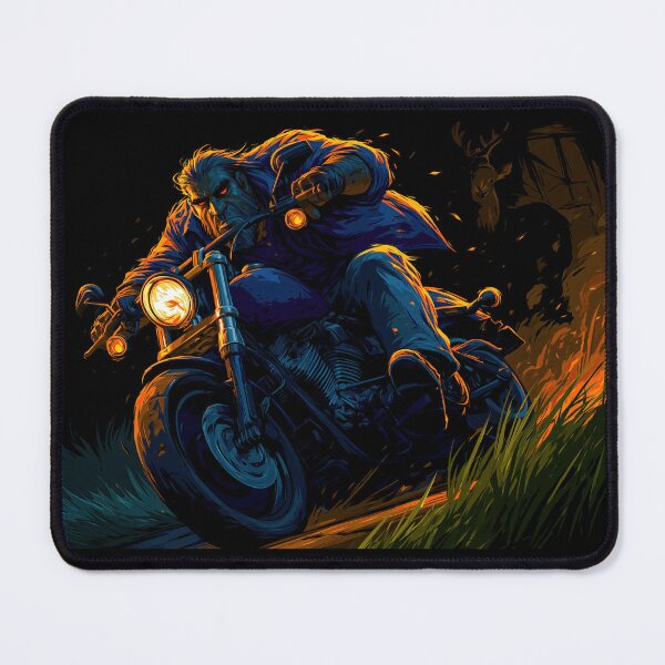 Item preview, Biker in Red Jacket Riding Through Fire designed and sold by Piotrek0001.
