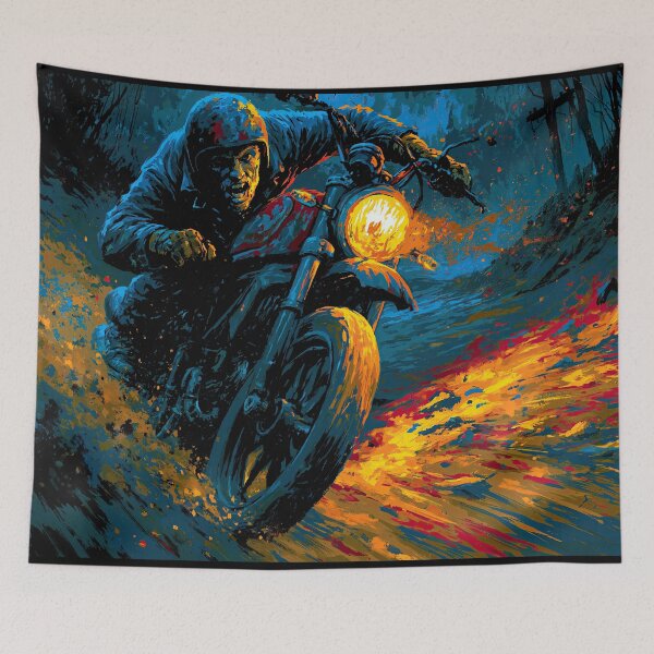Item preview, Biker Speeding Through Night City Street designed and sold by Piotrek0001.