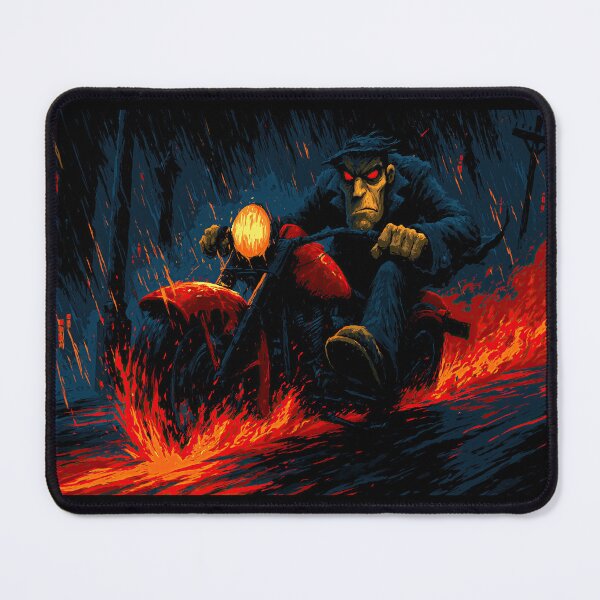 Item preview, Biker with Glowing Red Eyes in Flames designed and sold by Piotrek0001.