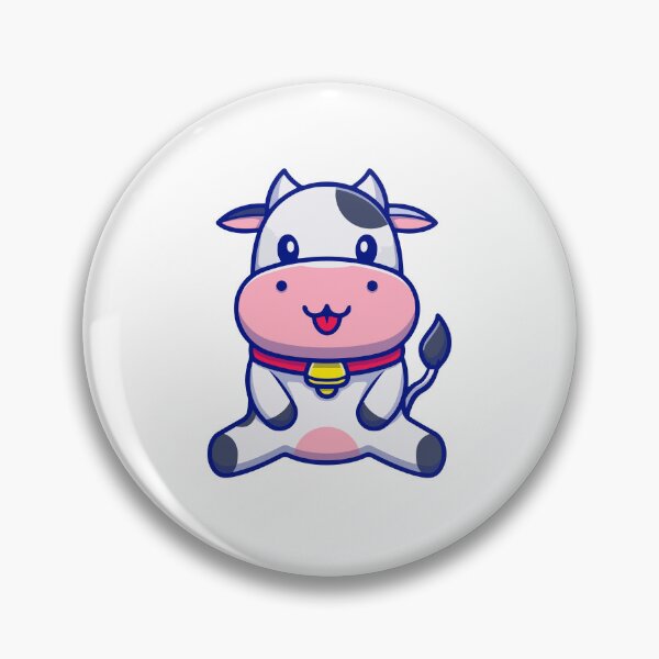 Item preview, Cute Sitting Baby Cow with Cowbell Cartoon designed and sold by mintxw.