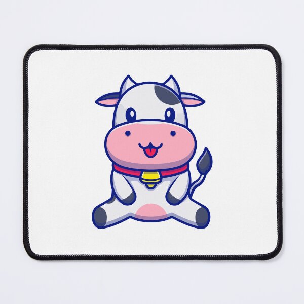 Item preview, Cute Sitting Baby Cow with Cowbell Cartoon designed and sold by mintxw.