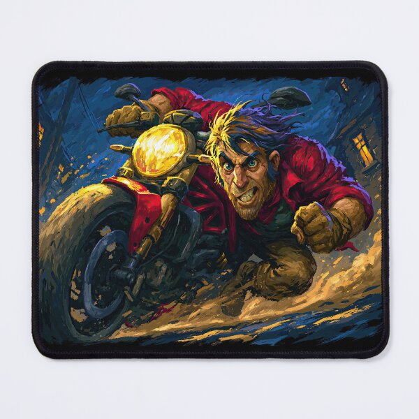 Item preview, Biker Caricature Speeding in Dust Cloud designed and sold by Piotrek0001.