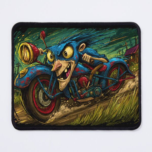 Item preview, Funny Toothy Motorcycle Face Caricature Art designed and sold by Piotrek0001.