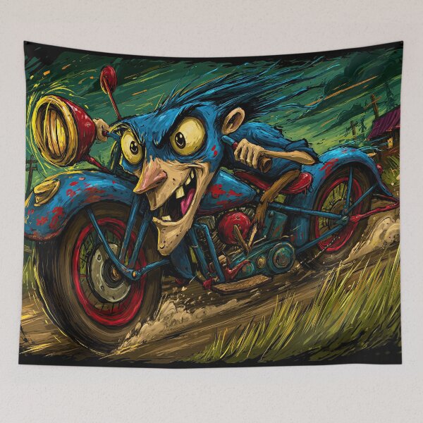 Item preview, Funny Toothy Motorcycle Face Caricature Art designed and sold by Piotrek0001.