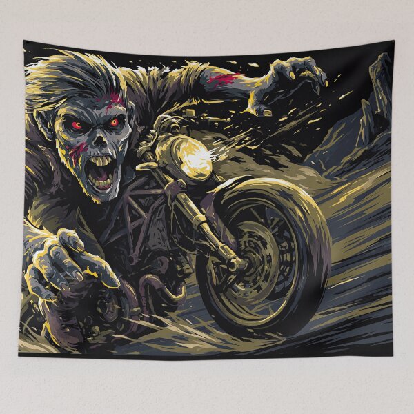 Item preview, Hooded Biker Riding into Yellow Light designed and sold by Piotrek0001.