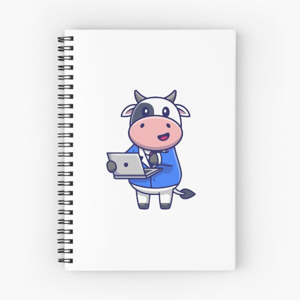 Item preview, Cute Business Cow Working on Laptop Cartoon designed and sold by mintxw.