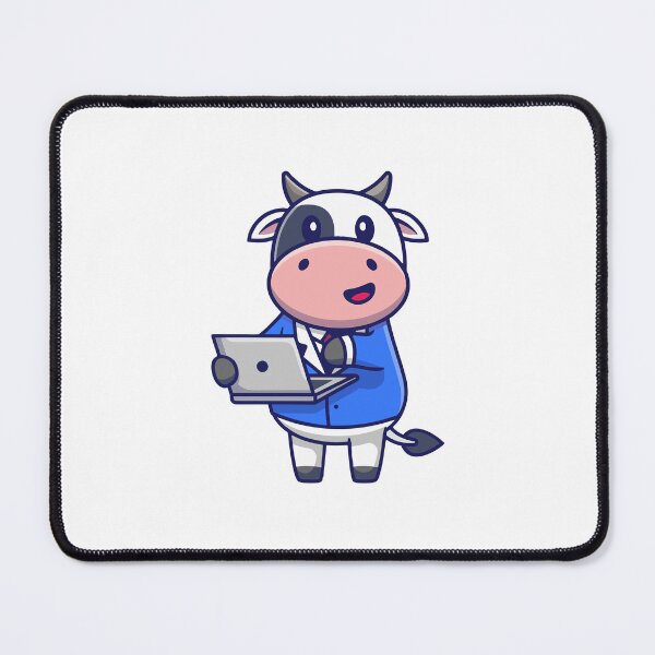 Item preview, Cute Business Cow Working on Laptop Cartoon designed and sold by mintxw.