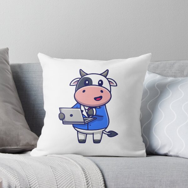 Item preview, Cute Business Cow Working on Laptop Cartoon designed and sold by mintxw.