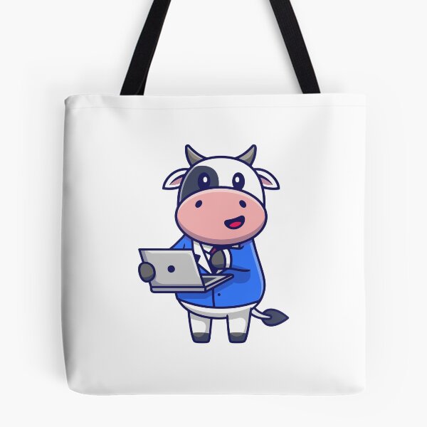 Item preview, Cute Business Cow Working on Laptop Cartoon designed and sold by mintxw.