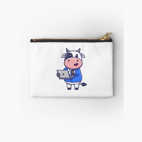 Item preview, Cute Business Cow Working on Laptop Cartoon designed and sold by mintxw.