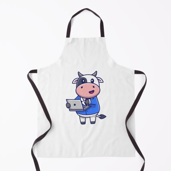 Item preview, Cute Business Cow Working on Laptop Cartoon designed and sold by mintxw.