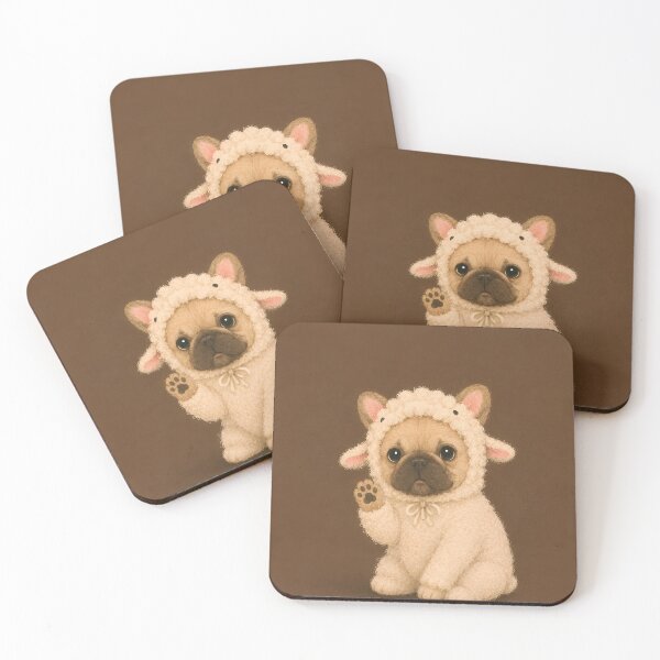 Item preview, Tiny Lamb Puppy – Cute Cozy French Bulldog designed and sold by pixelartestudio.