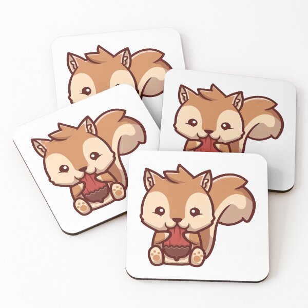 Item preview, Cute Baby Squirrel Eating Acorn Cartoon designed and sold by mintxw.