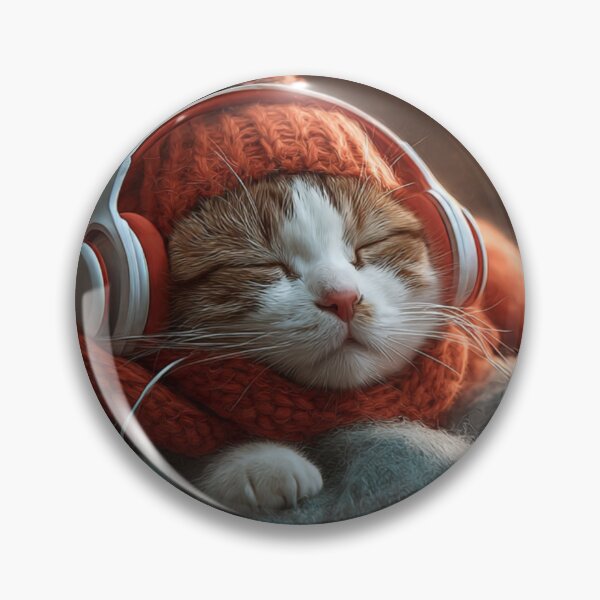 Item preview, Warm Silence in Orange Knits – Cozy Cat Lo-Fi Moment designed and sold by TreatLLC.